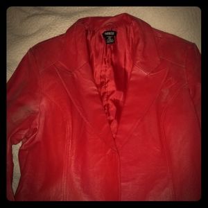 Red leather  jacket